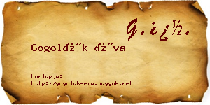 Gogolák Éva névjegykártya